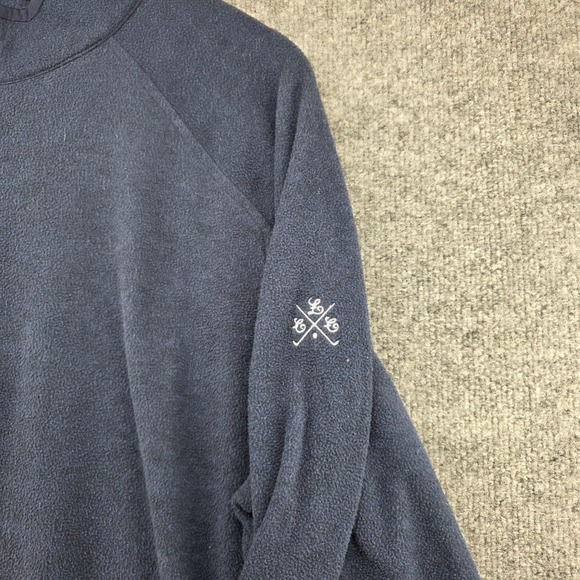 Peter Millar Mens Navy Blue Fleece Quarter Zip Pullover Golf Jacket MF20EZ38 XL - Picture 2 of 9